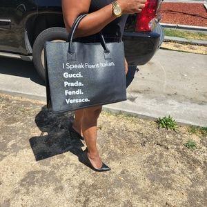 I Speak Fluent Italian tote handbag